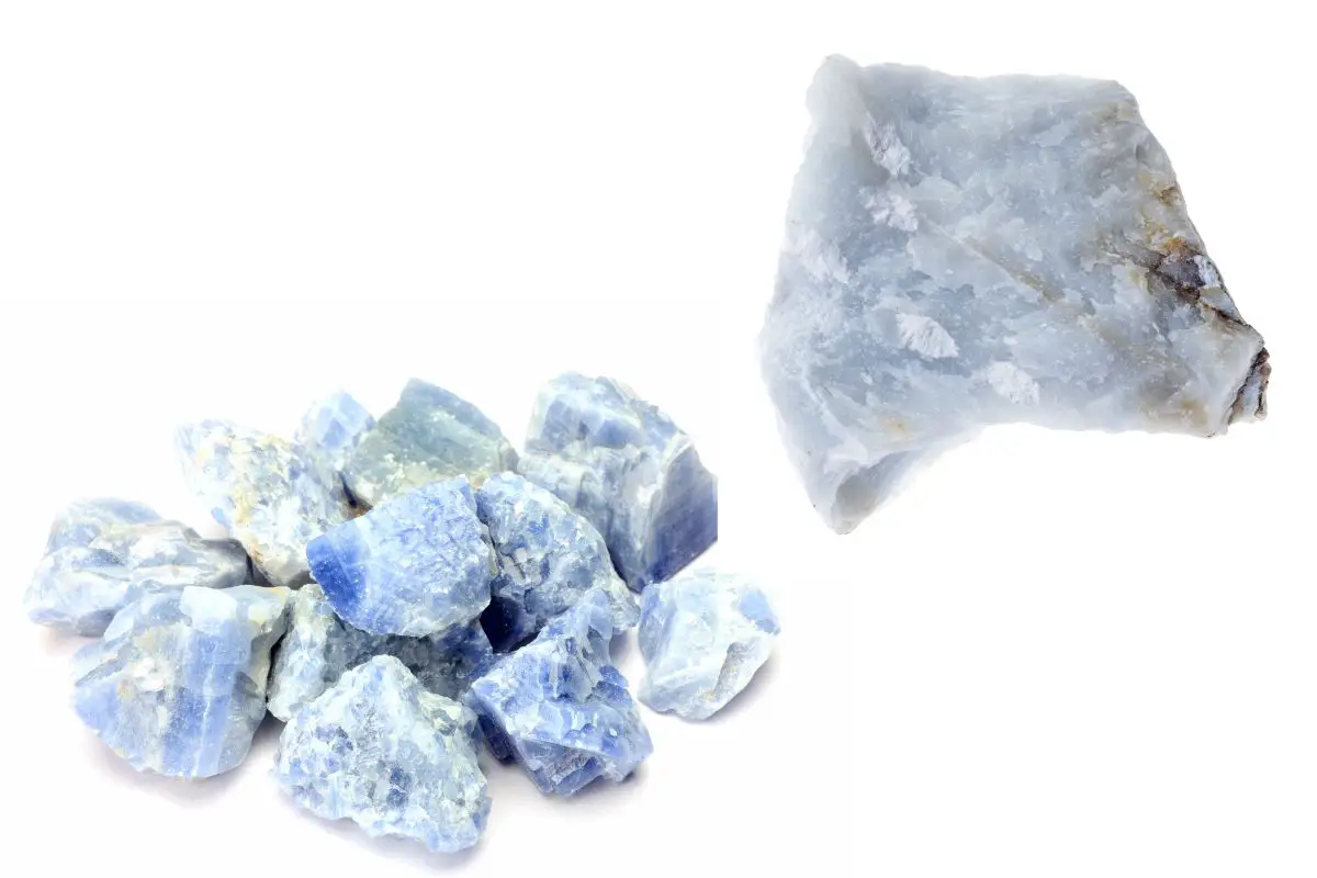 Angelite vs blue calcite
