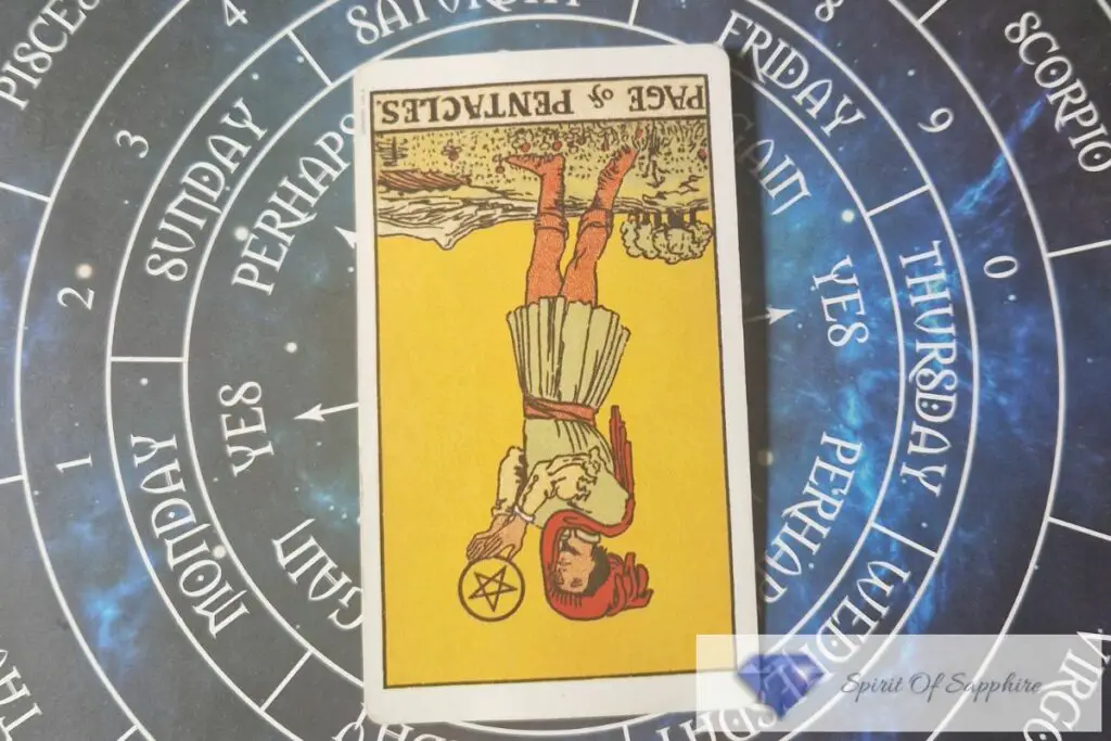 Page Of Pentacles Meaning: Reversed